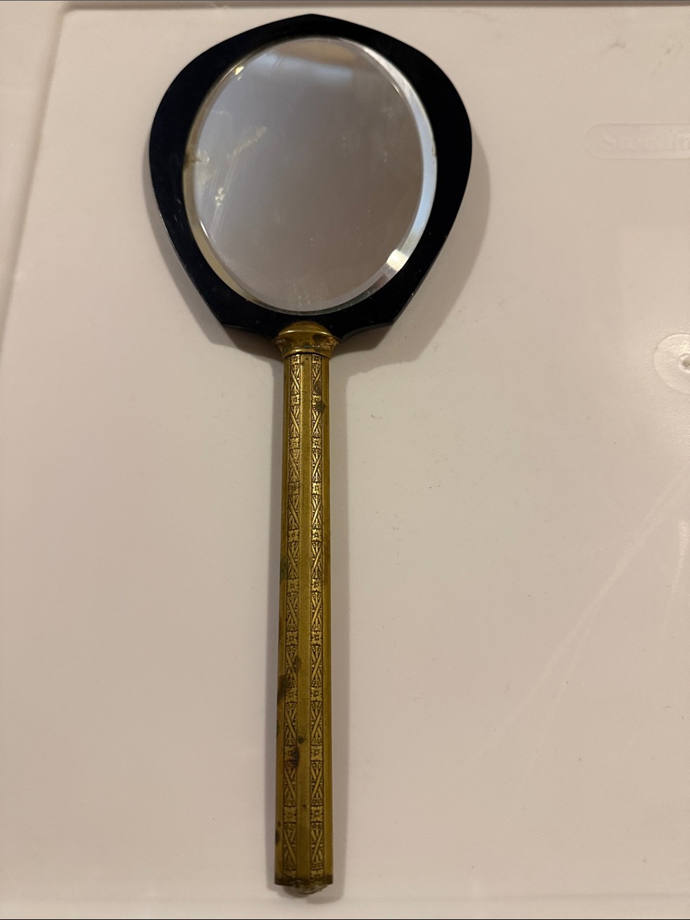 Black and Gold Decorative Hand Mirror